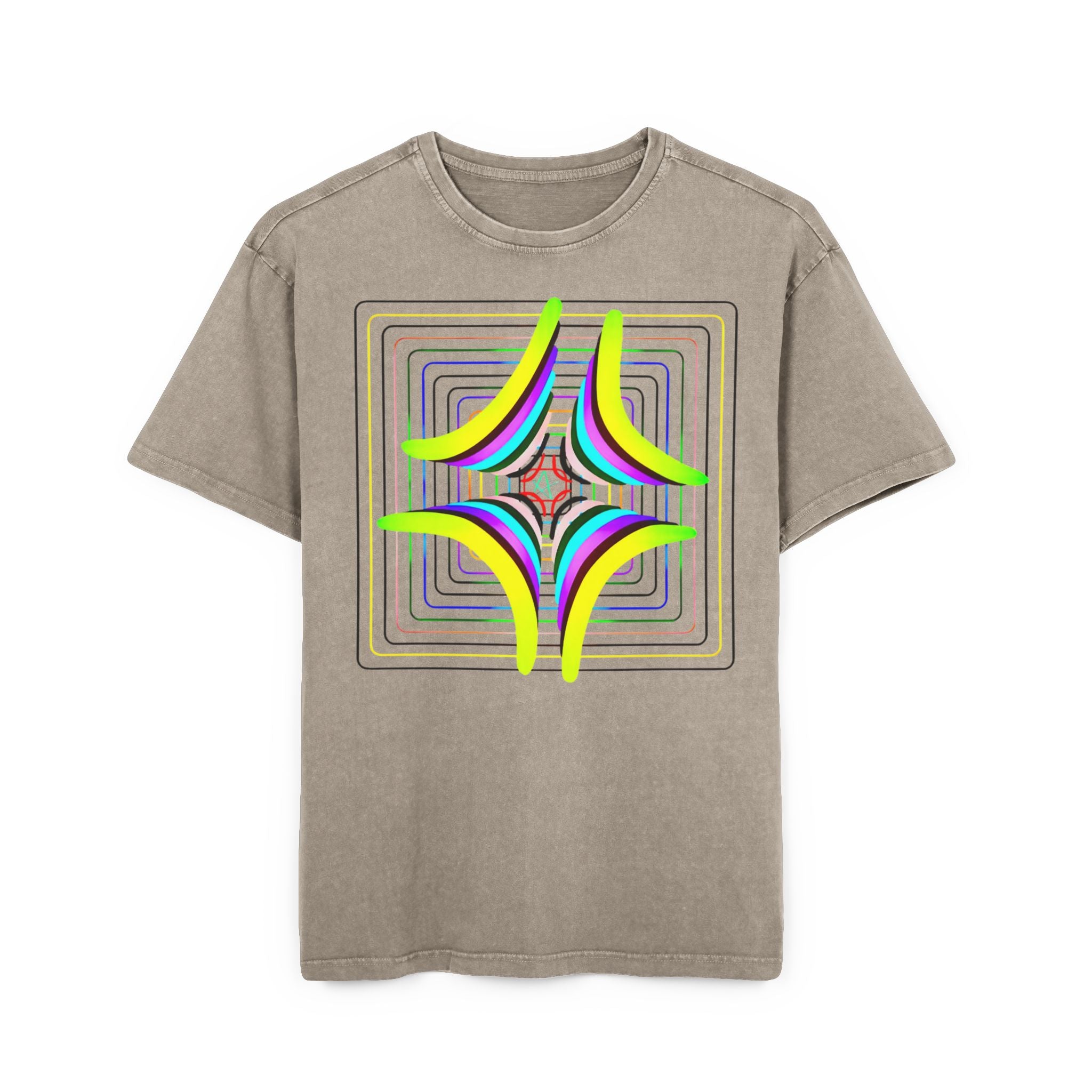 Acid Washed Heavy Oversize Tee-Rainbow 2024