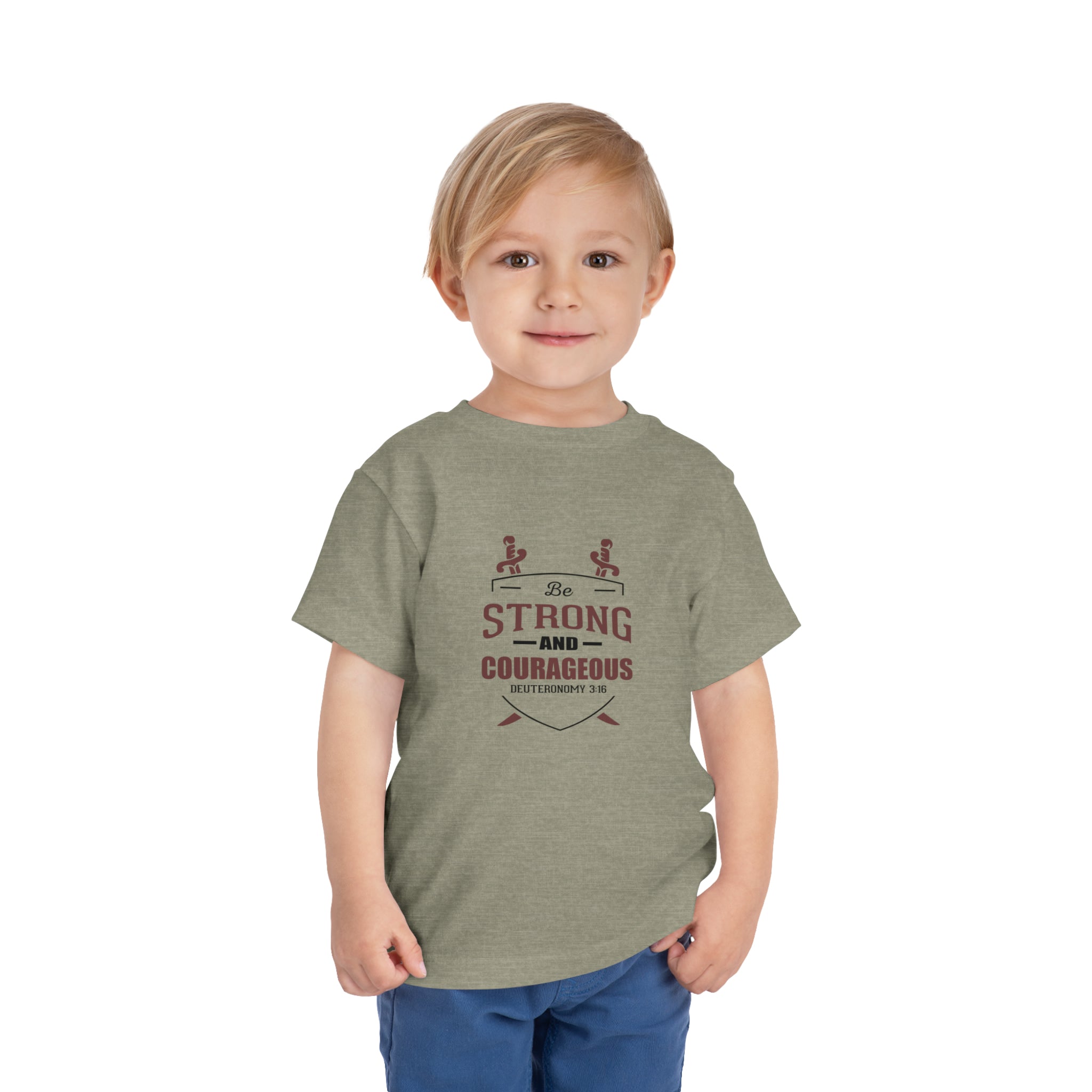 Soyez fort et courageux Tee-shirt pour tout-petits 