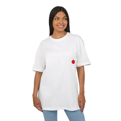 Oversized Tee with Bold Red Dot, Everyday Tee Printify