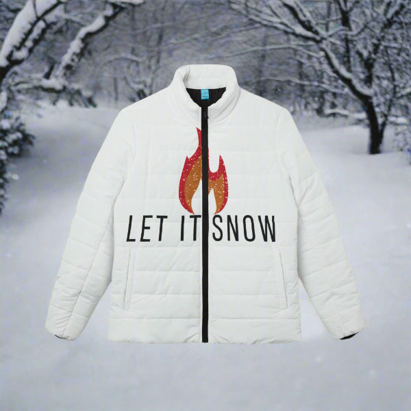Puffer Jacket - Let It Snow Winter Women's Outerwear Coat