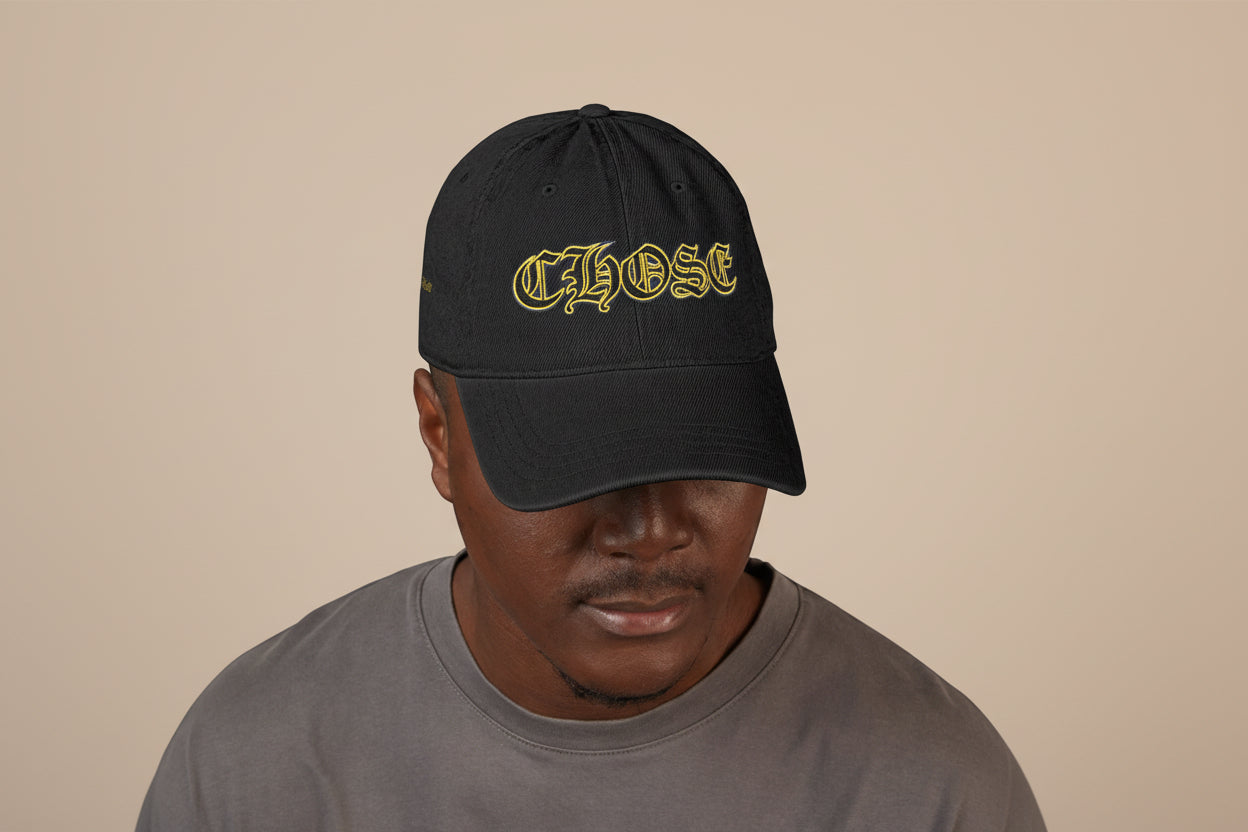 Denim Hat — Embroidered “Chose” Dad Cap