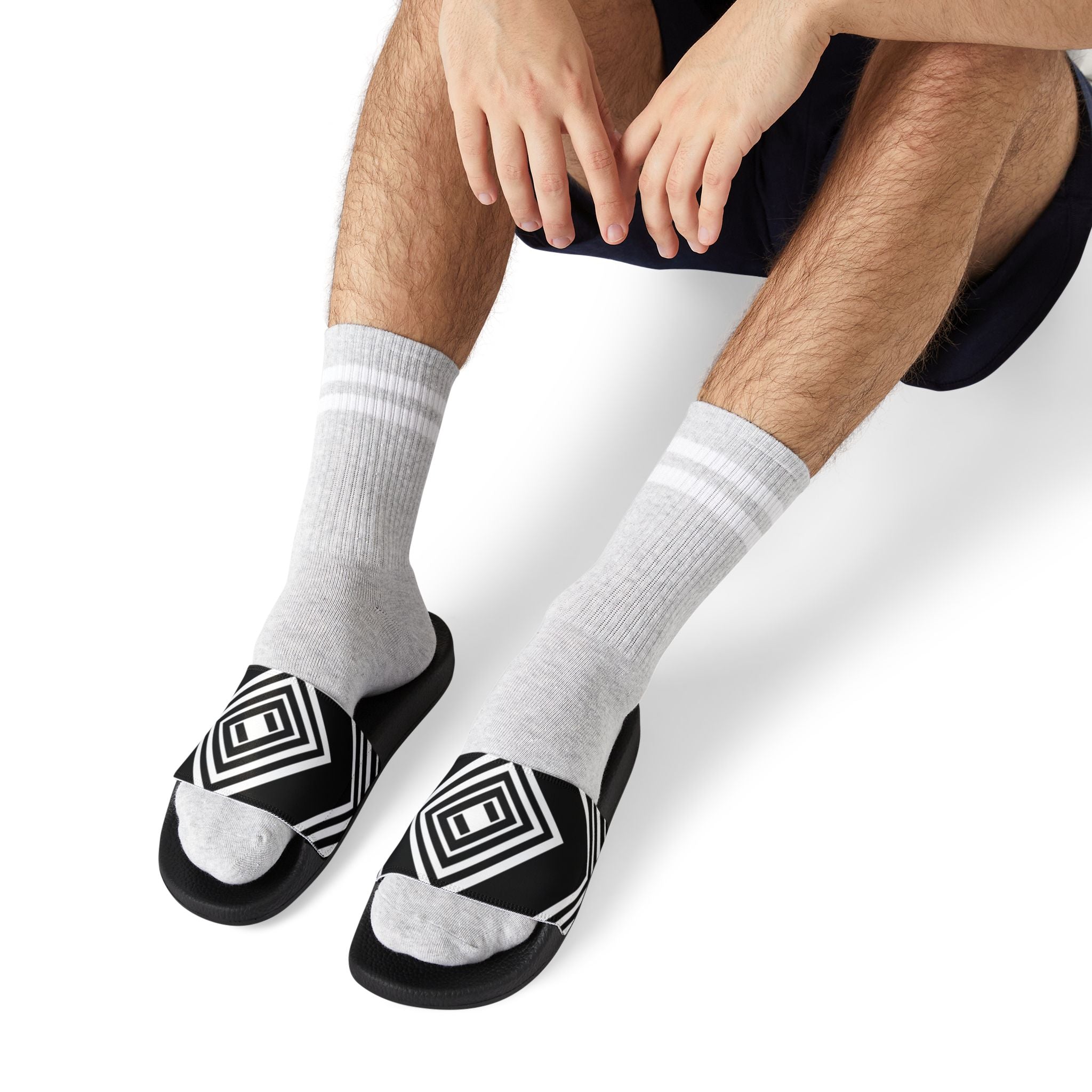 Sandals - Men's Stylish Removable-Strap Sandals with Geometric Design