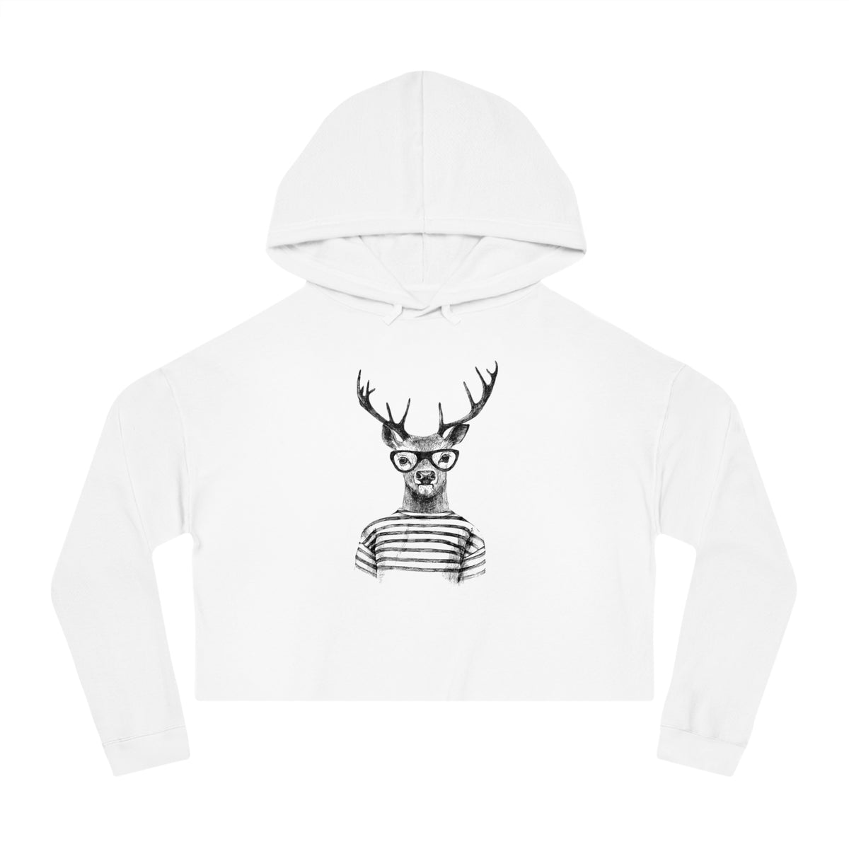 Rain Deer Cropped Hooded Sweatshirt