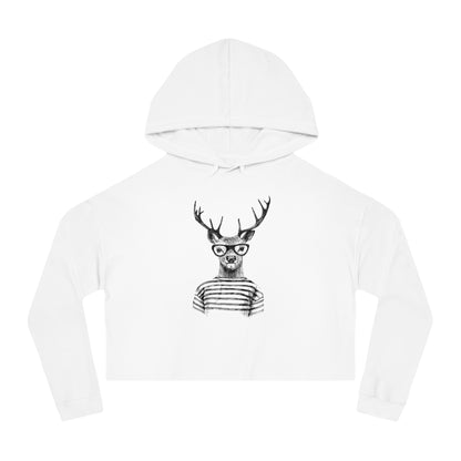 Rain Deer Cropped Hooded Sweatshirt