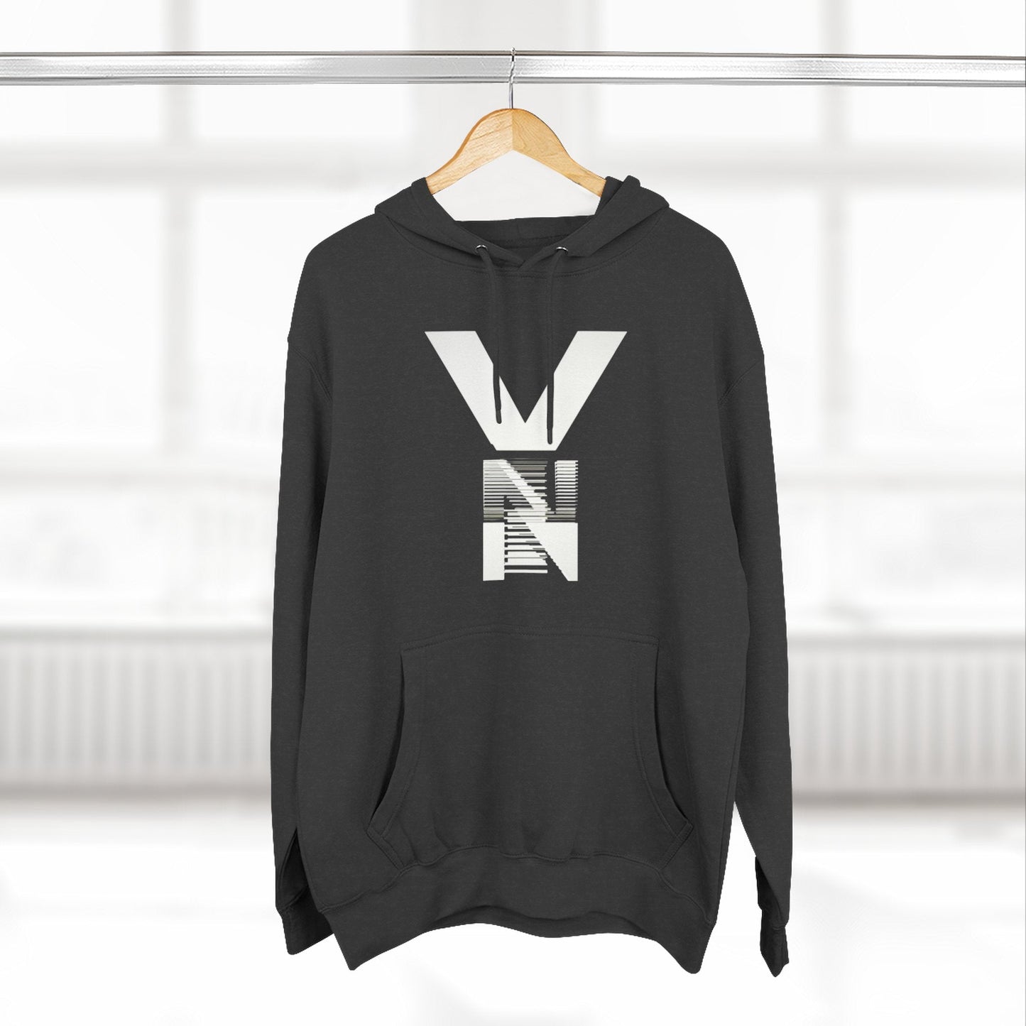 Stylish Three-Panel Fleece Hoodie Printify