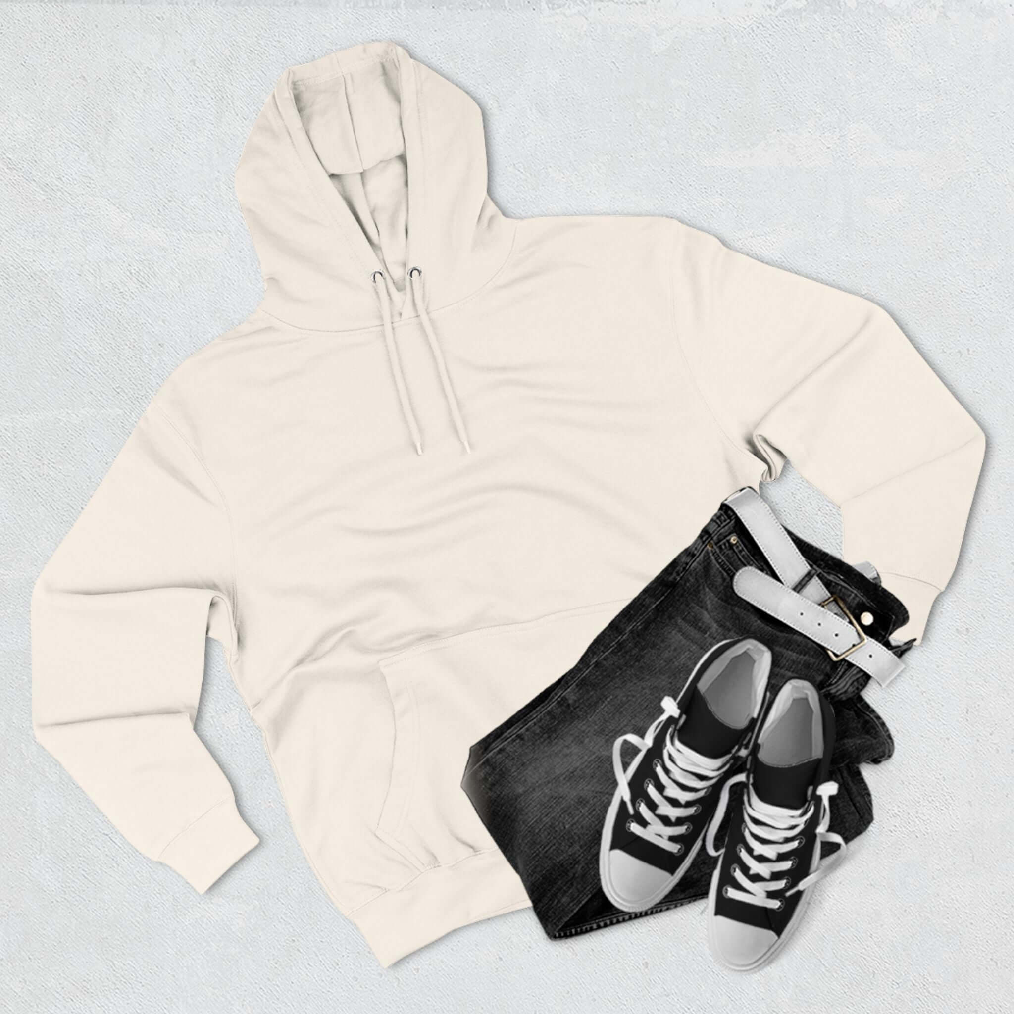 Fleece Hoodie with Quadrat Embroidery