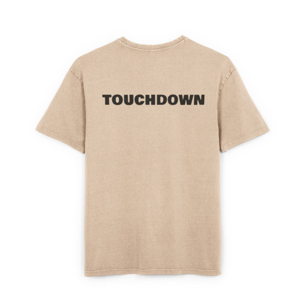 Men's Acid Washed Oversized Tee, Touchdown Graphic Shirt, Casual Style Tee, Gifts for Football Fans, Streetwear Essential