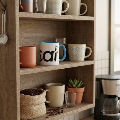 Playful Cat Accent Coffee Mug - 11oz & 15oz - Perfect for Cat Lovers Printify