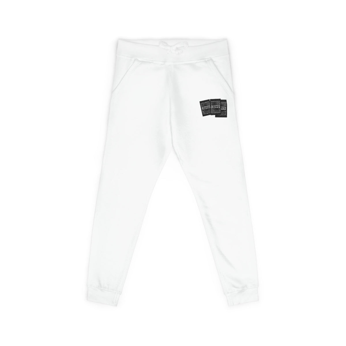 Blessed Embroidered Sweatpants — Fleece Joggers with 'blessed' Script