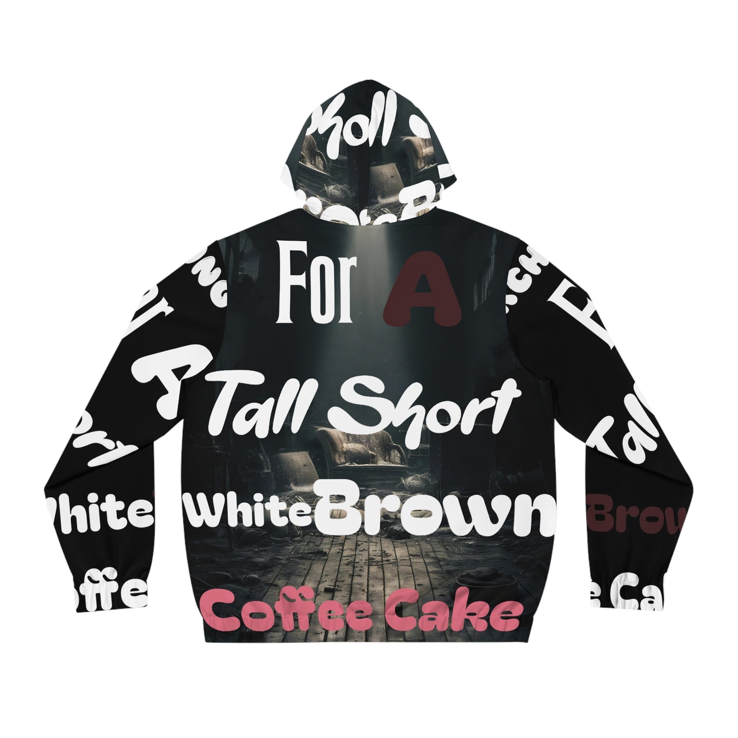 White Brown Coffee Cake Full-Zip Hoodie