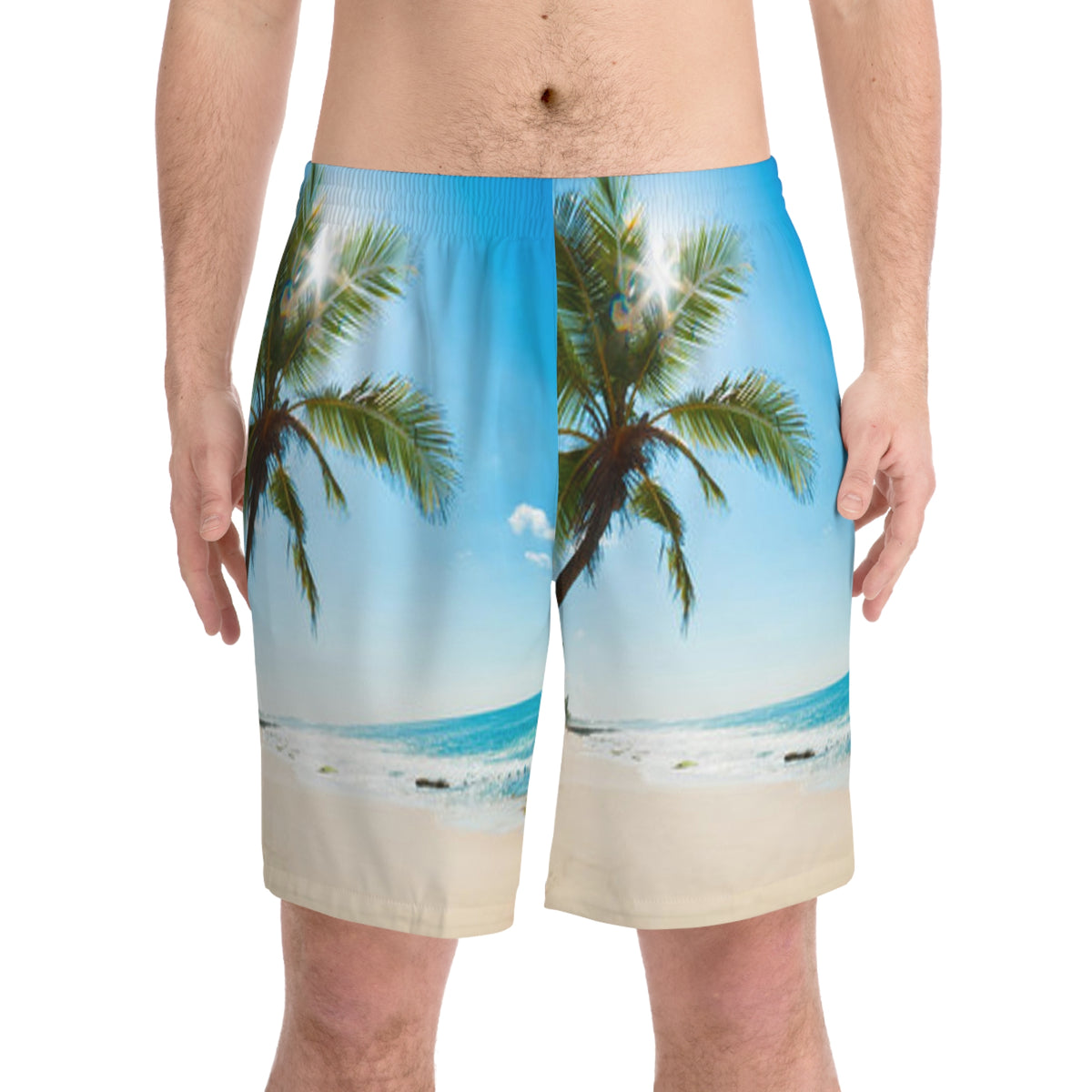 Men's Elastic Beach Shorts (AOP)
