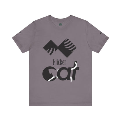 Flicker Cat Graphic Tee - Unisex Jersey Short Sleeve T-Shirt for Cat Lovers