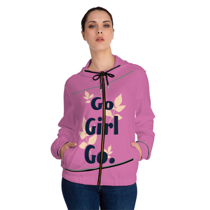 Women’s Full-Zip Hoodie ' Go Girl Go' Design