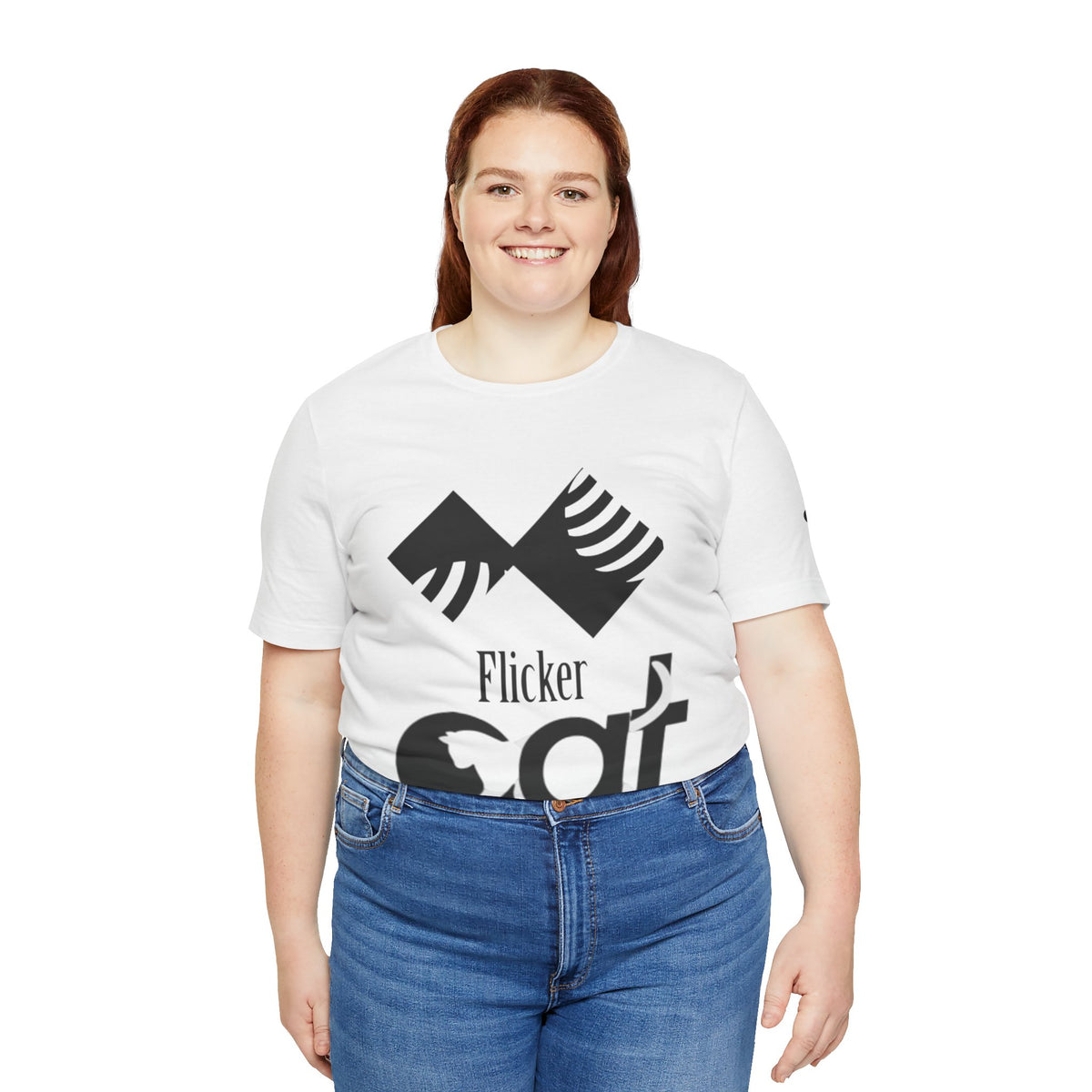 Flicker Cat Graphic Tee - Unisex Jersey Short Sleeve T-Shirt for Cat Lovers