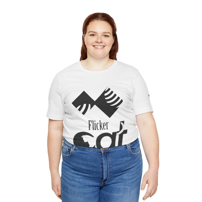 Flicker Cat Graphic Tee - Unisex Jersey Short Sleeve T-Shirt for Cat Lovers