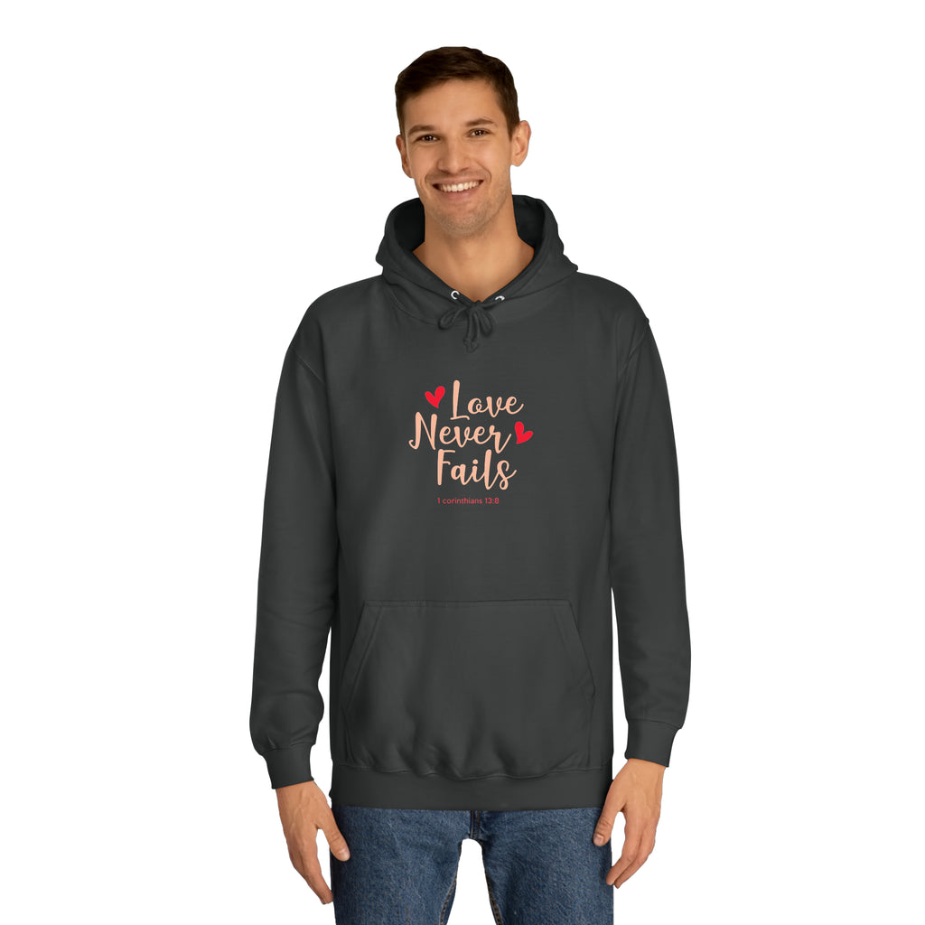 L’amour n’échoue jamais Sweat à capuche unisexe 