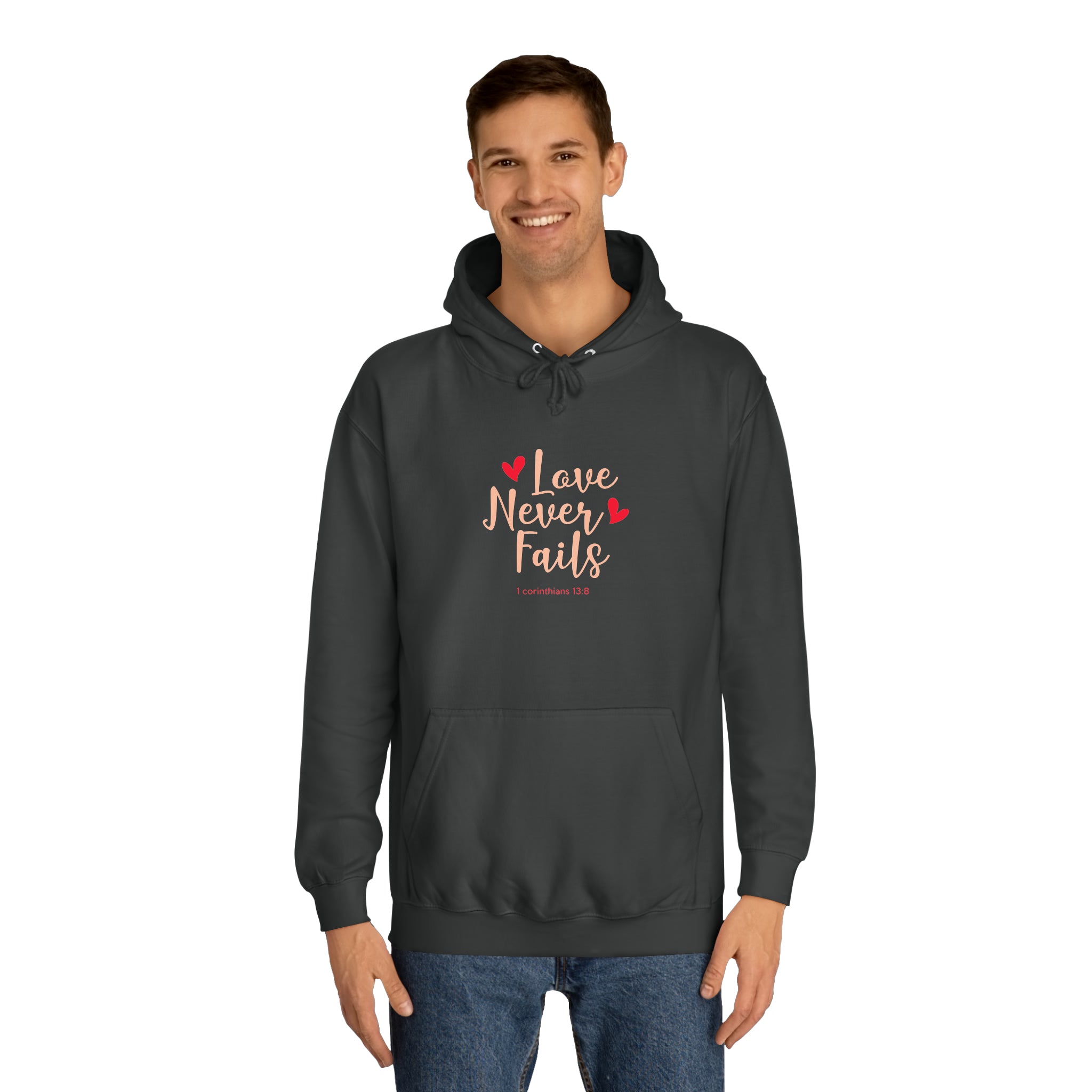 L’amour n’échoue jamais Sweat à capuche unisexe 