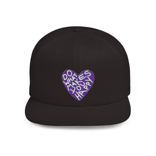 Unisex Flat Bill Snapback Hat