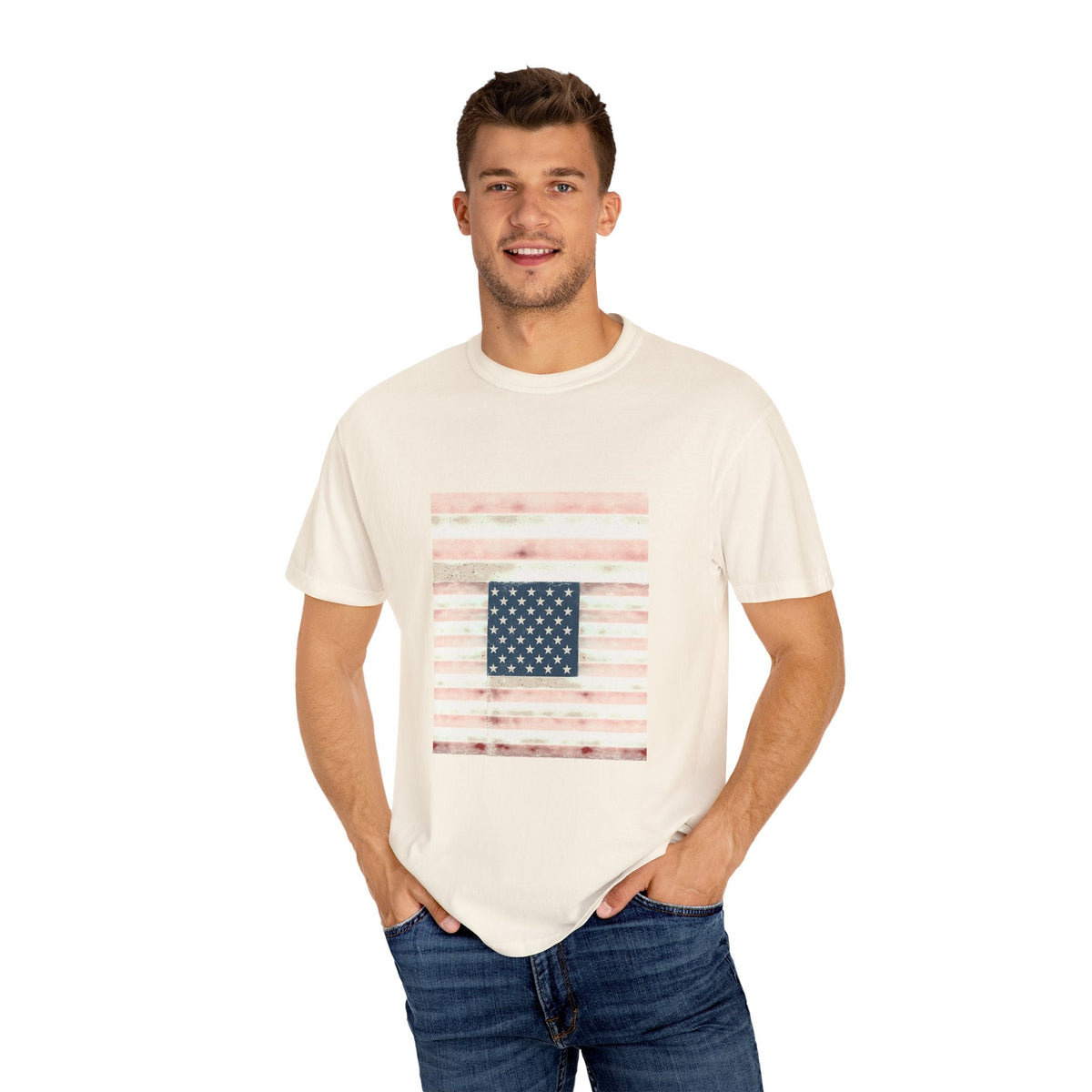 Patriotic Garment-Dyed T-Shirt | Perfect for 4th of July, Memorial Day, Casual Wear, Gifts, Americana Style Printify