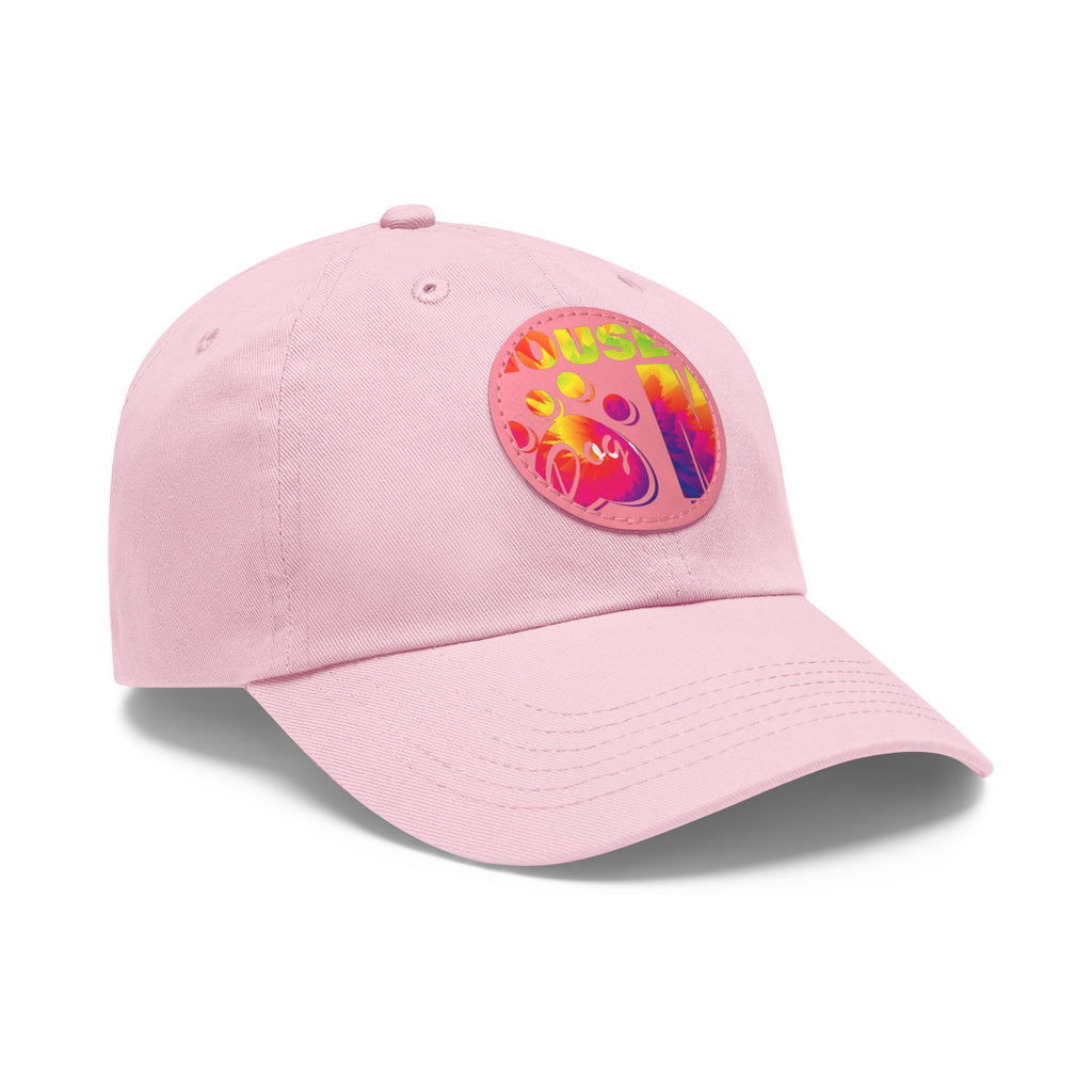 Hat with Leather Patch (Round)