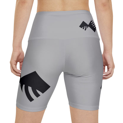 Stylish Women's Workout Shorts for Active Lifestyle - Grey with Black Design