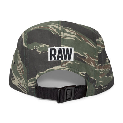 Stylish 5 Panel Cap | Embroidered RAW Hat, Trendy Streetwear, Gift for Him, Outdoor Cap, Summer Accessory Printify