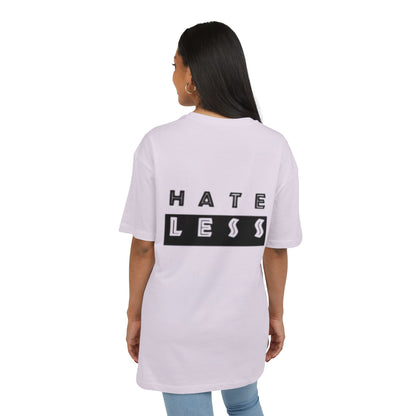 Hate Less Unisex Heavy Oversize Tee - Casual Statement Shirt for Positive Vibes