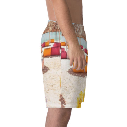 Men's Elastic Beach Shorts (AOP)
