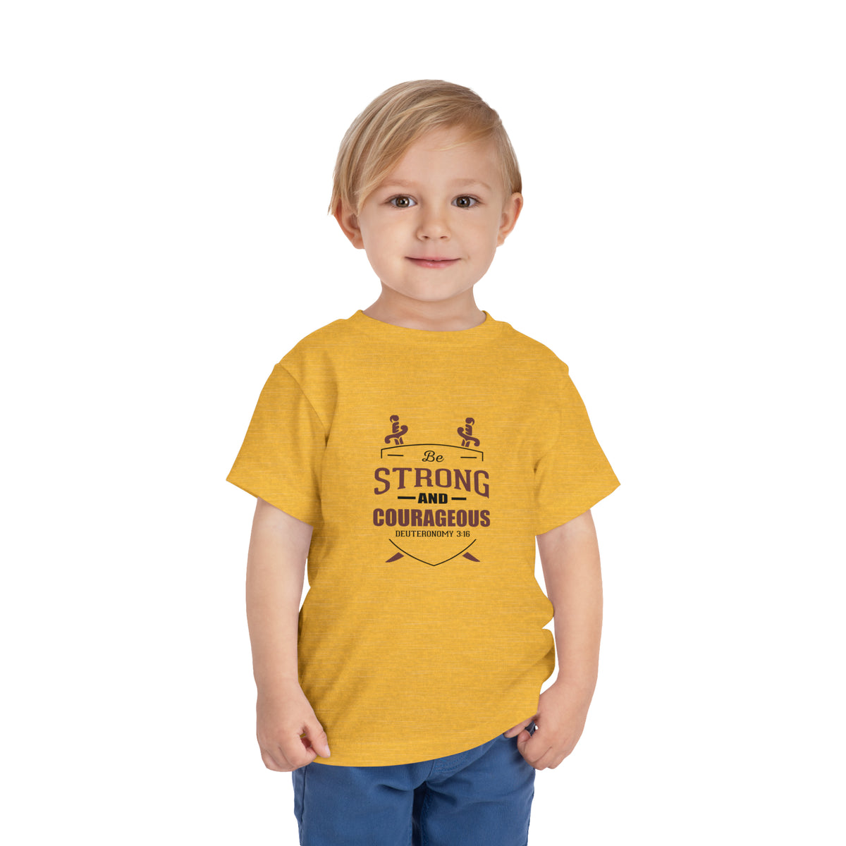 Soyez fort et courageux Tee-shirt pour tout-petits 