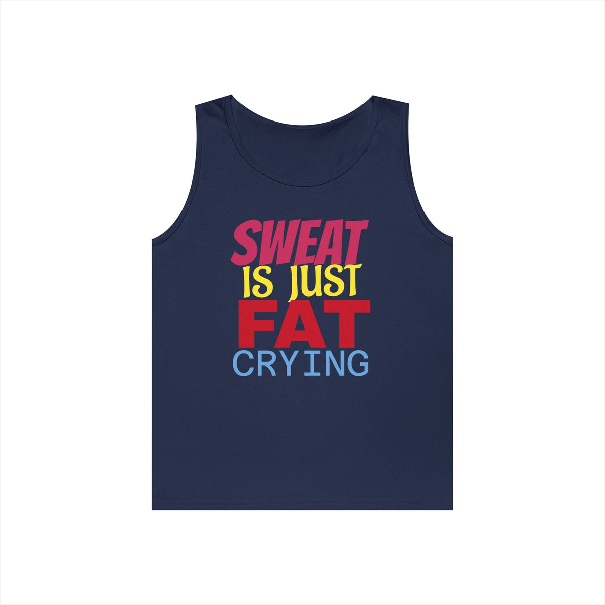 Sweat is Just Fat Crying Tank Top, Motivational Gym Shirt, Fitness Apparel, Unisex Workout Top, Summer Activewear, Gift for Fitness [...] Printify