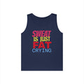 Sweat is Just Fat Crying Tank Top, Motivational Gym Shirt, Fitness Apparel, Unisex Workout Top, Summer Activewear, Gift for Fitness [...] Printify