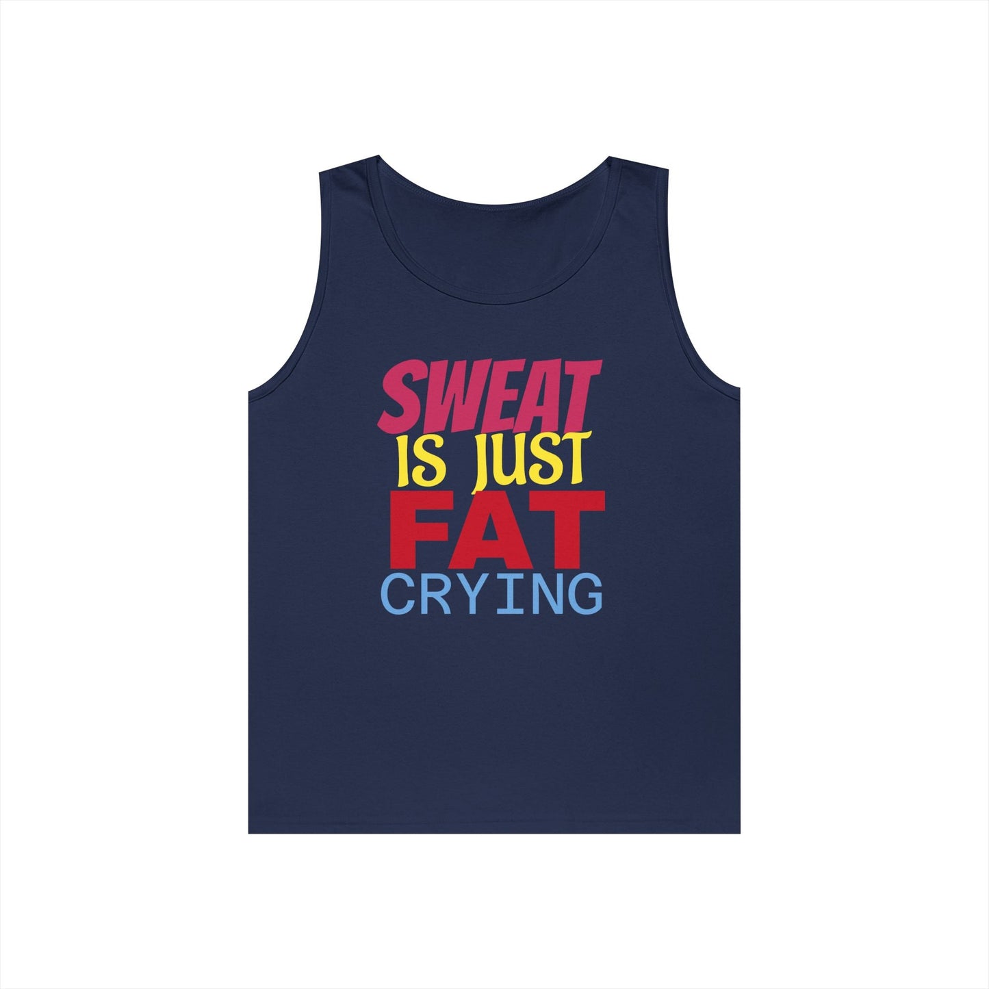 Sweat is Just Fat Crying Tank Top, Motivational Gym Shirt, Fitness Apparel, Unisex Workout Top, Summer Activewear, Gift for Fitness [...] Printify