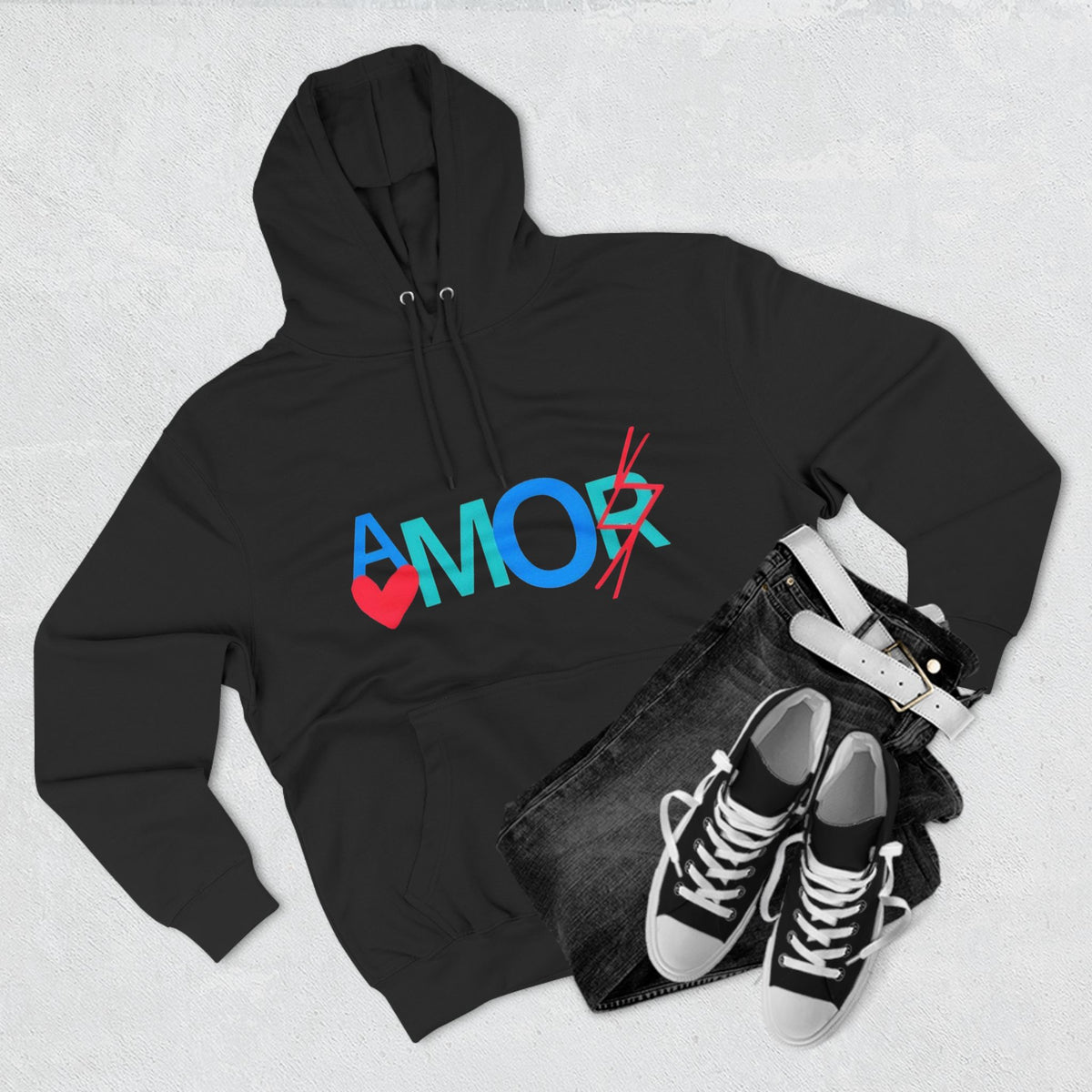 Amor Three-Panel Fleece Hoodie