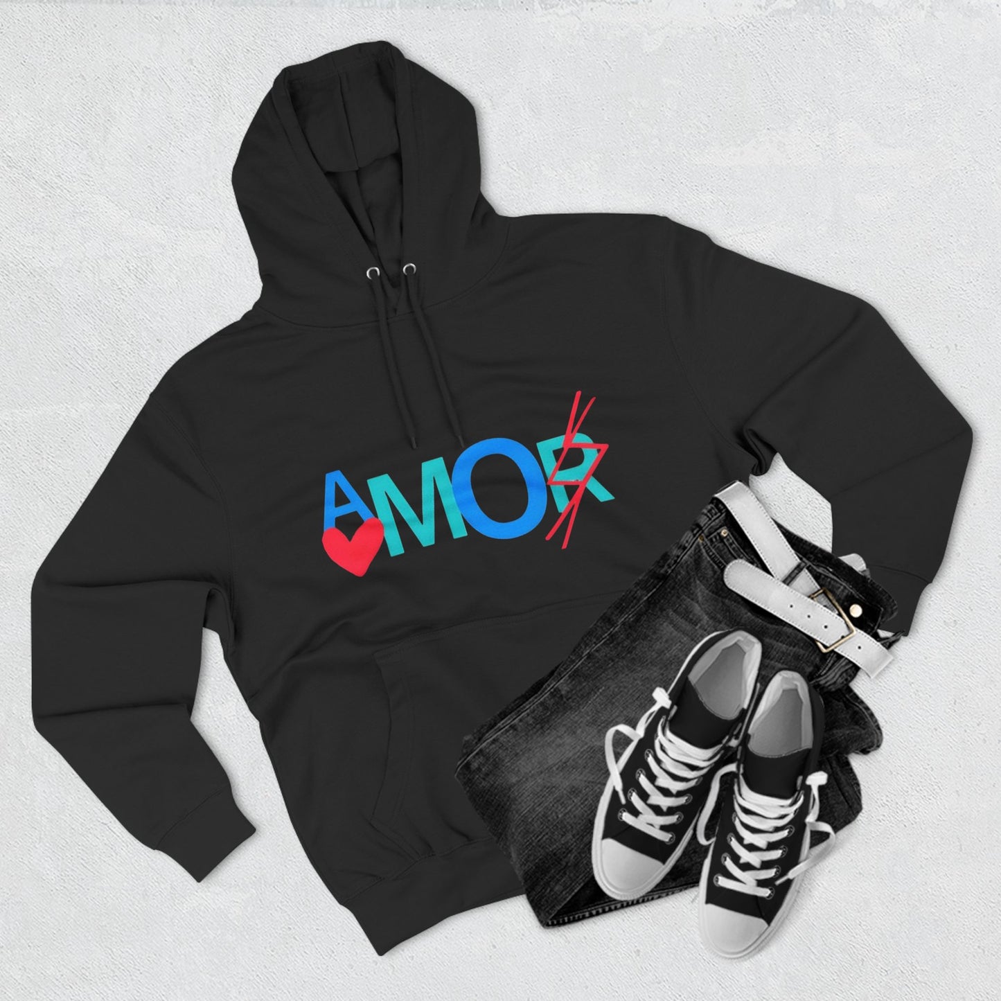 Amor Three-Panel Fleece Hoodie