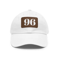Dad Hat 96 Baseball Leather Patch Rectangle Design