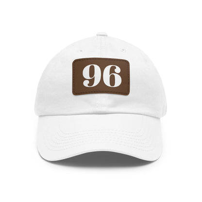 Dad Hat 96 Baseball Leather Patch Rectangle Design