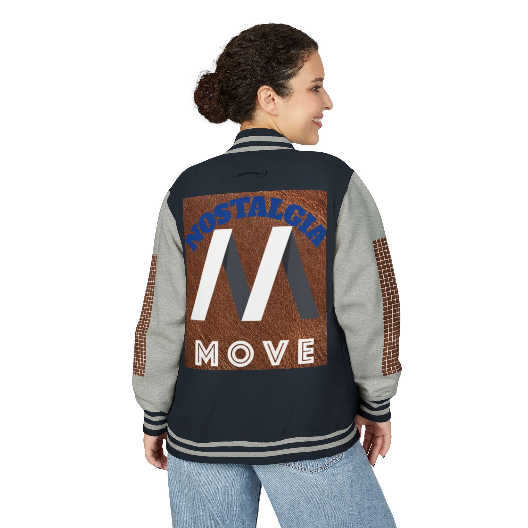 Vintage-Inspired Heavyweight Letterman Jacket, Unisex Varsity Jacket, Retro College Apparel, Perfect for Game Day, Nostalgia Move Style Printify