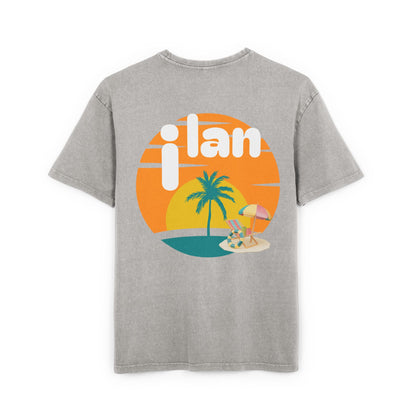 Oversize Tee Acid Washed Men's Graphic T-Shirt 'i lan'