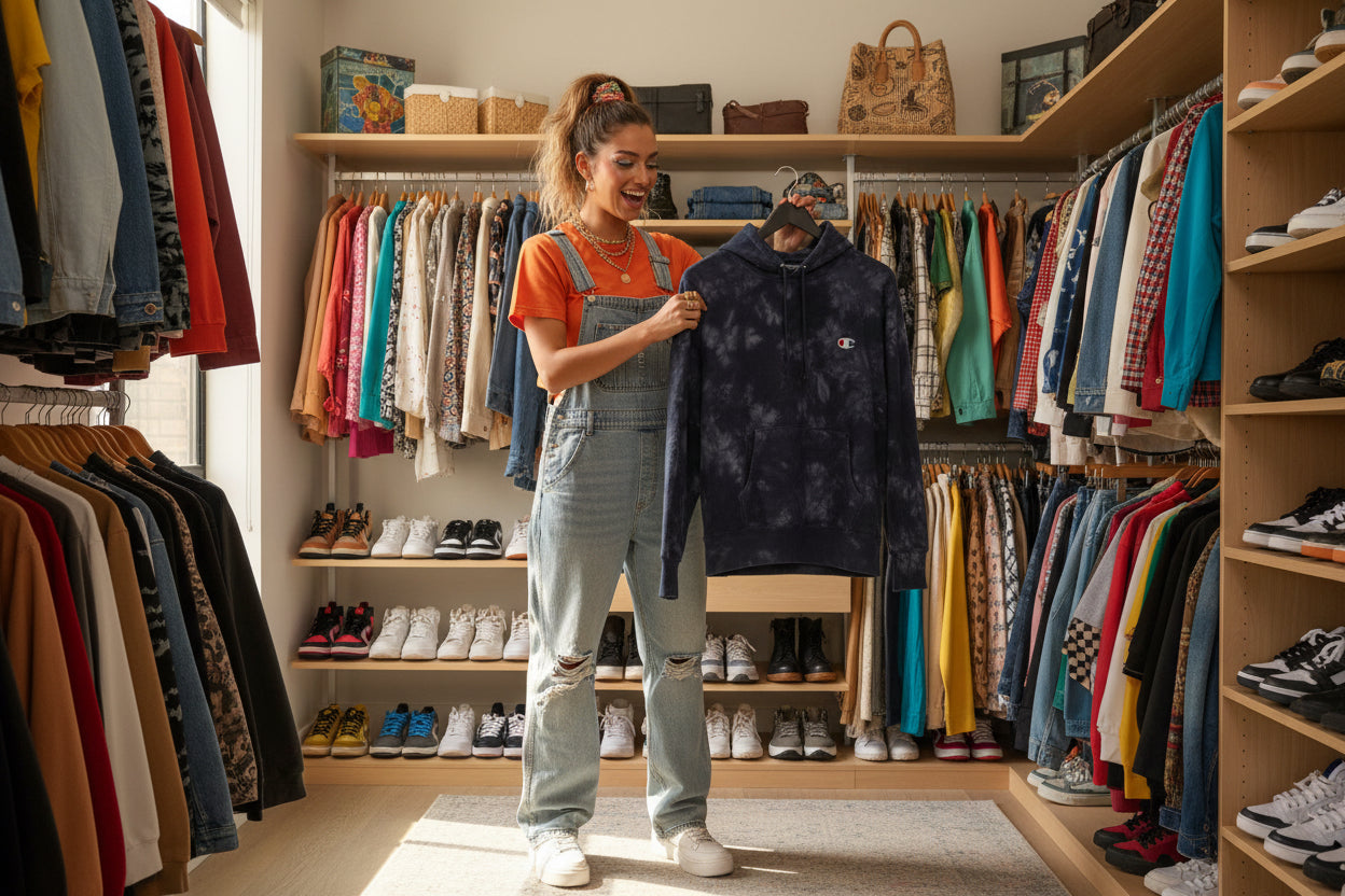Tie-Dye Embroidered Hoodie — Roosters Wing Logo