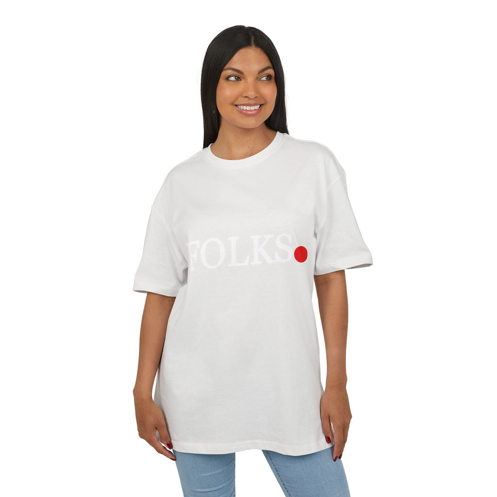 Oversized Tee with Bold Red Dot, Everyday Tee Printify