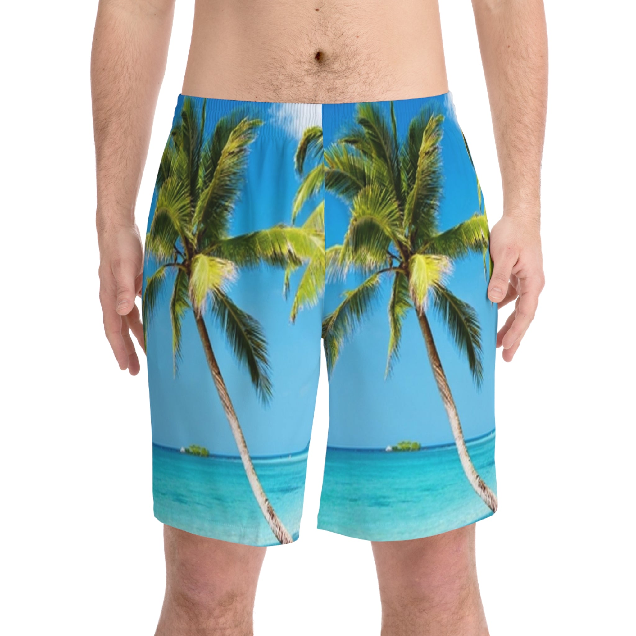 Men's Elastic Beach Shorts (AOP)