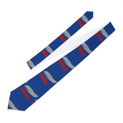 Blue Necktie with Cloud Design, Fun Accessory for Work, Parties, and Special Events, Perfect Gift for Dads and Graduates, [...] Printify