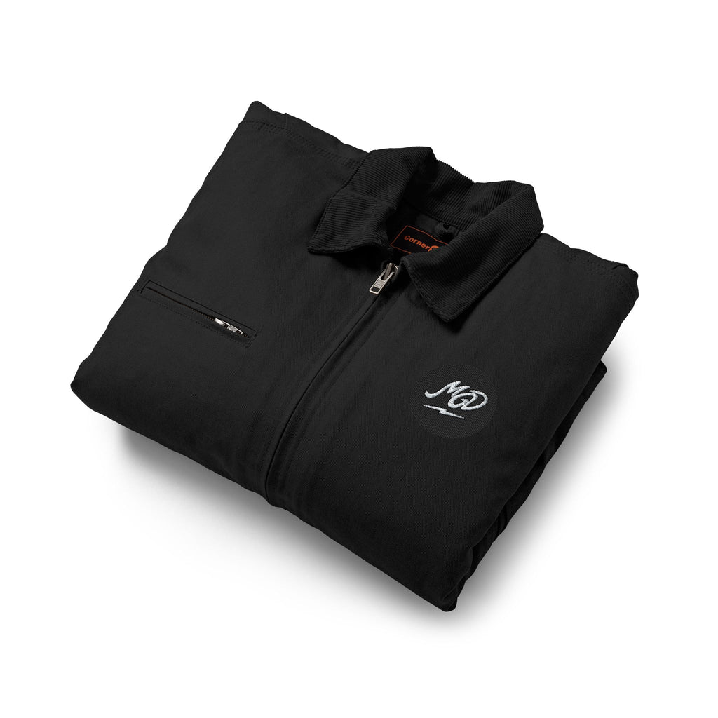 Embroidered Work Jacket - Durable Duck Cloth Utility Jacket with Chest Logo
