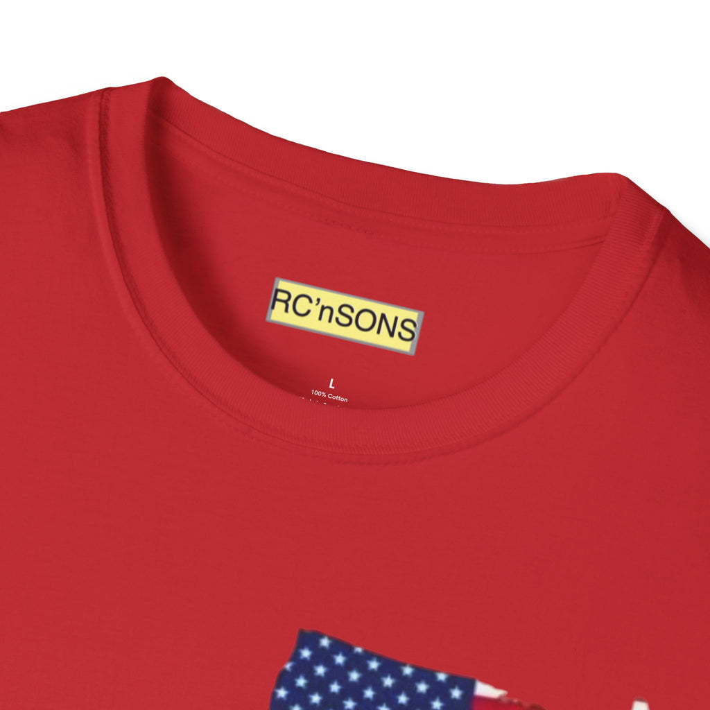 American Flag Tee - Unisex Softstyle T-Shirt for Patriotic Celebrations, 4th of July, Veterans Day, Casualwear, Gift Idea
