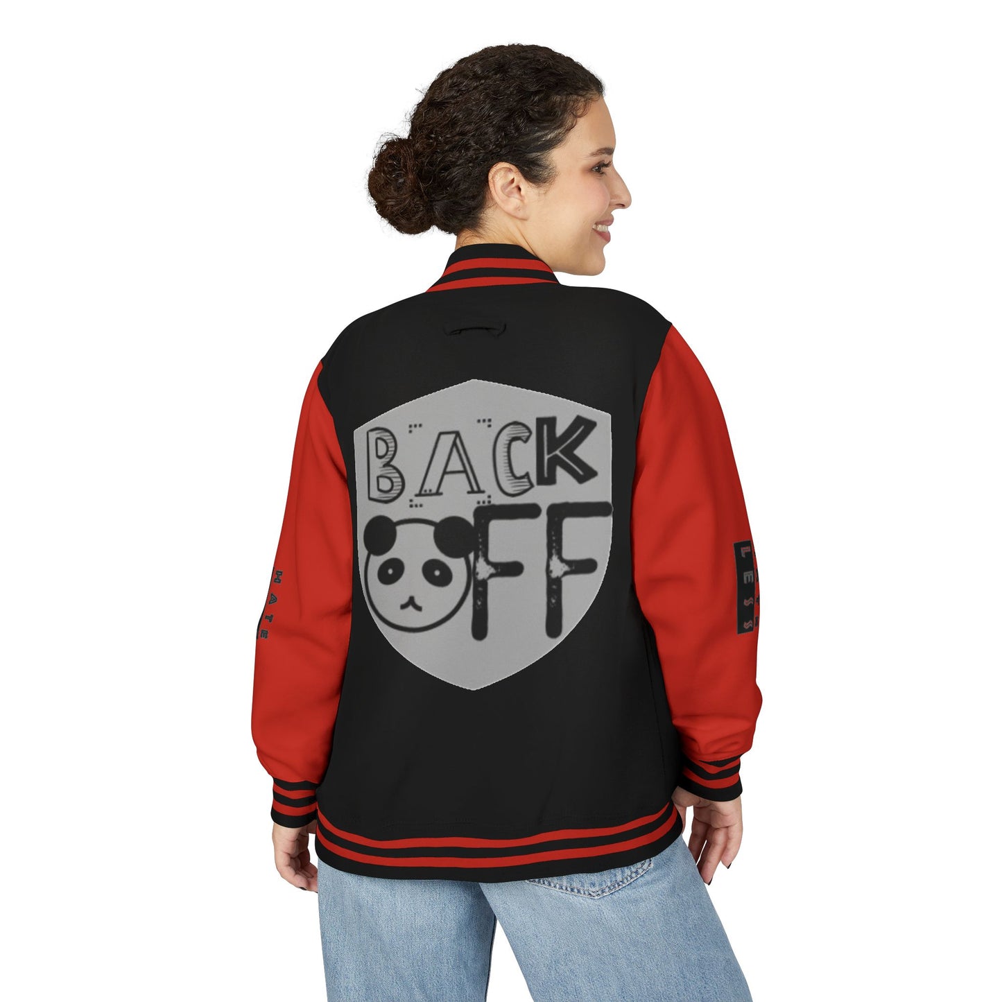 Unisex Heavyweight Letterman Jacket - Fun Panda Graphic Design