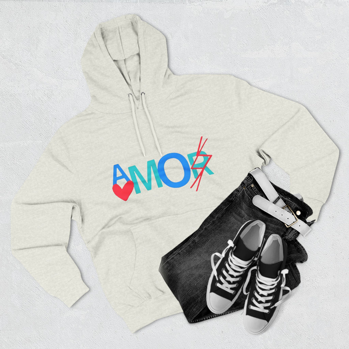 Amor Three-Panel Fleece Hoodie