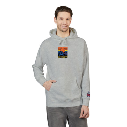 Colorful Mountain Unisex Fleece Hoodie, Cozy Sweatshirt, Casual Outfit, Gift for Nature Lovers, Fall Fashion Printify