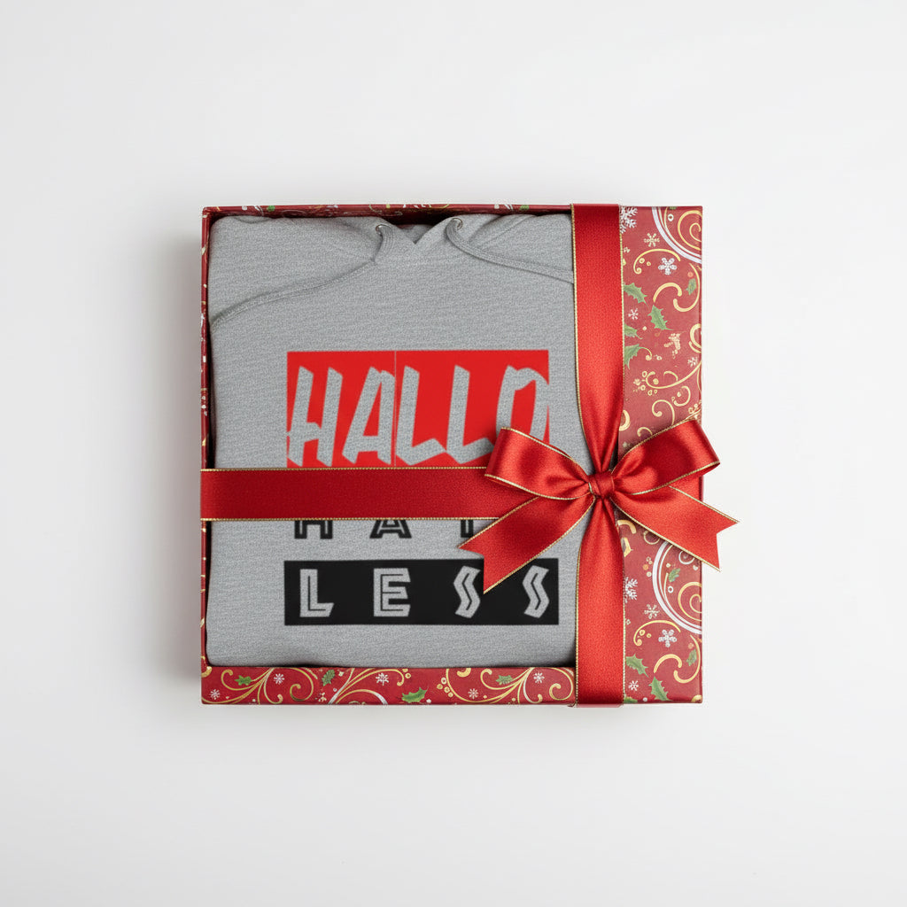 Empowering College Hoodie - 'HALLO HATE LESS' Unisex Sweatshirt Printify