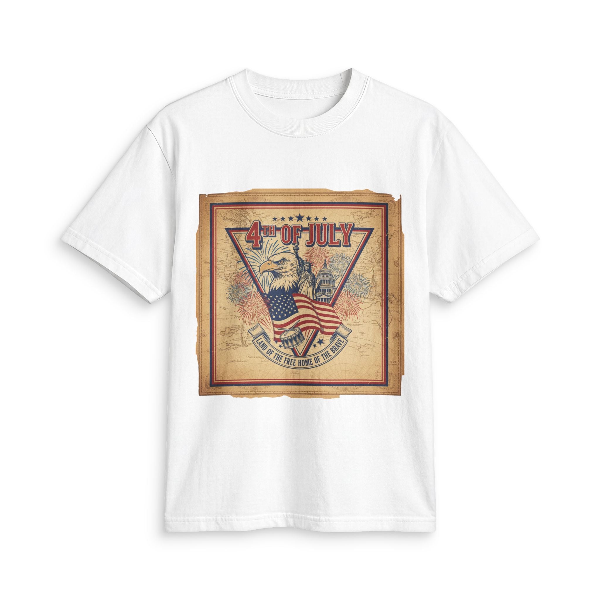 4th of July Eagle Vintage T-Shirt – Patriotic American Flag Graphic
