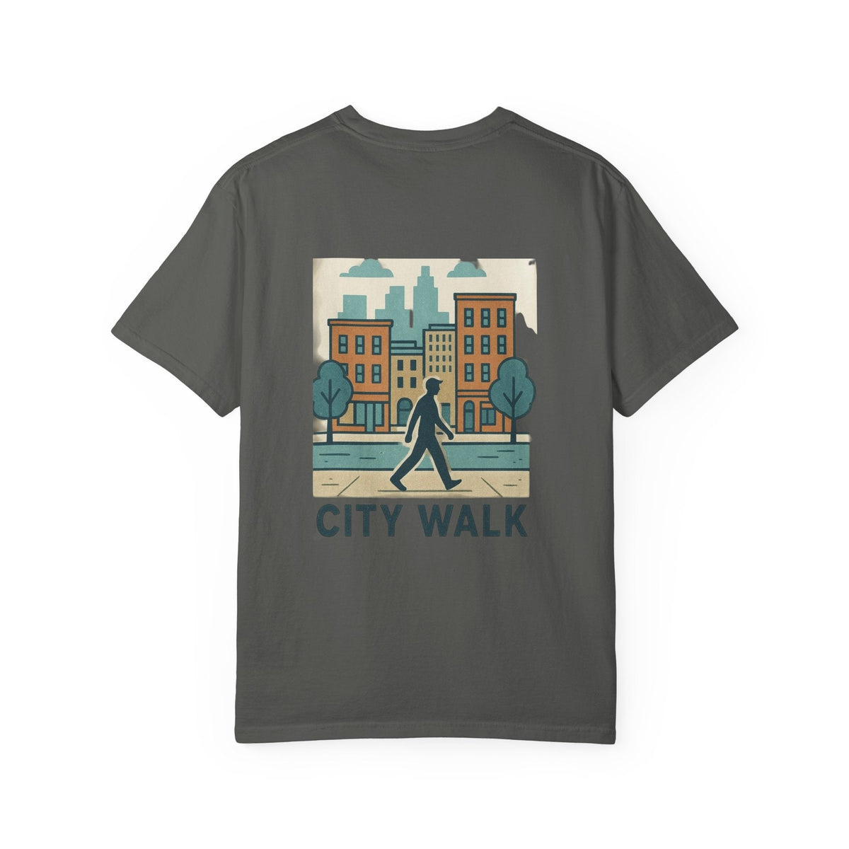 City Walk Unisex Garment-Dyed T-shirt, Urban Streetwear, Casual Fashion, Gift for City Lovers, Travel Enthusiast Apparel Printify